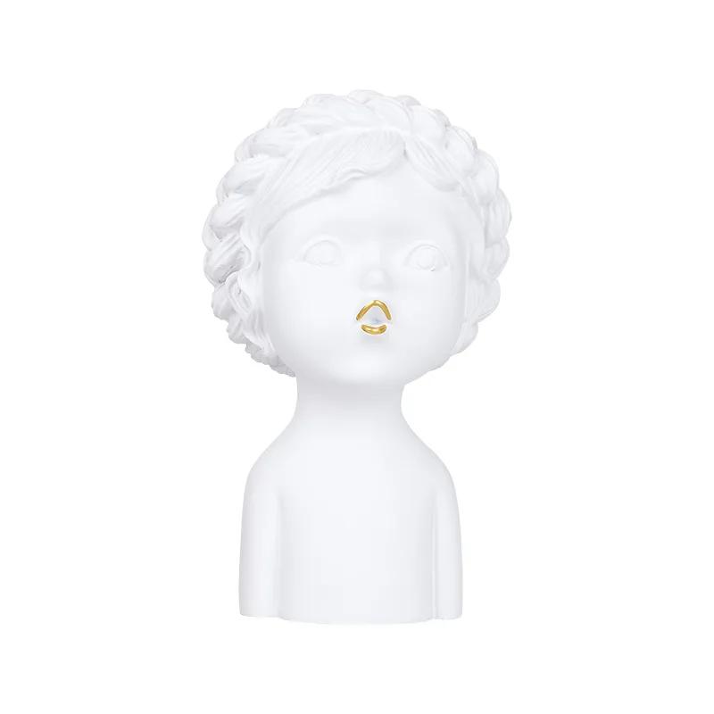 

Nordic Style Resin Dudu Mouthed Girl Personality Decor, Home Dining Table, Living Room, Tabletop, Bedroom Art, Decorative, 1Pc белый