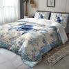 Set di 3 Copripiumini Blu Floreali ad Acquerello Set Copripiumino Romantico con Bouquet Set Copripiumino Floreale Tematico Bohemian