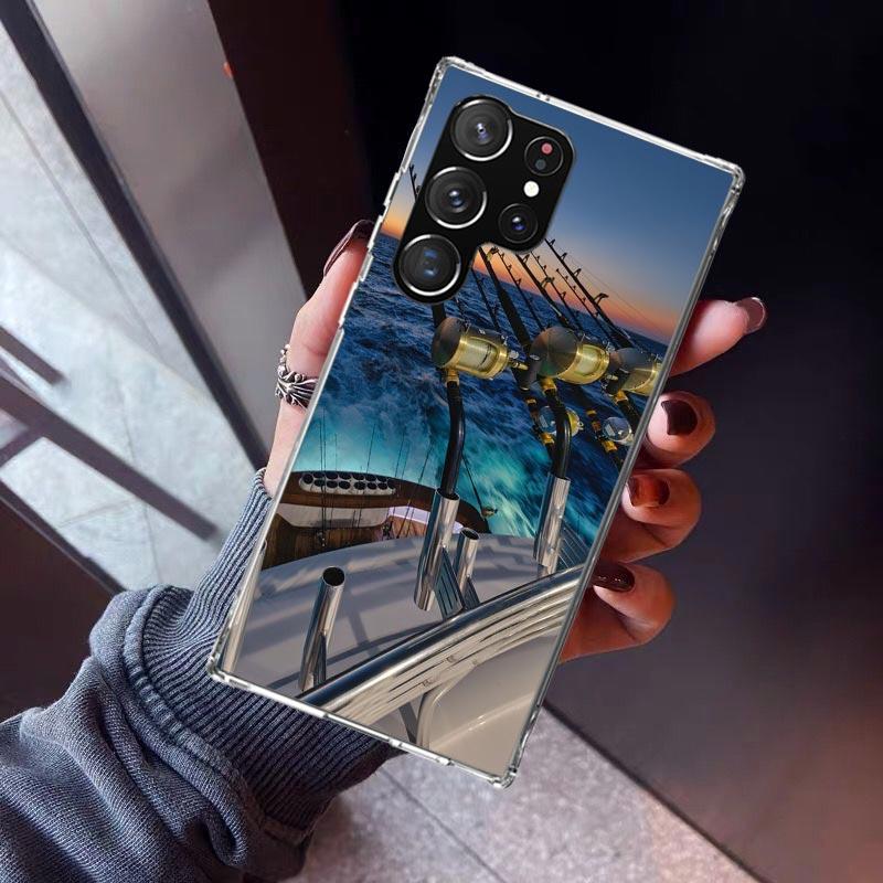 Carp Fish Fishing Rod Hook Phone Case For Samsung Galaxy S26 S25 Edge S24 S23 Ultra S22 Plus S21 S20 FE Soft TPU Back Cover Fund