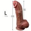 3 Sizes Double Layer Liquid Silicone Simulation Penis Soft Flesh Skin-friendly Fake Penis with Suction Cup Realistic Adult Manual Penis Adult Products