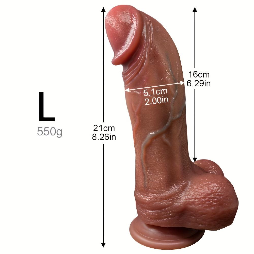 3 Sizes Double Layer Liquid Silicone Simulation Penis Soft Flesh Skin-friendly Fake Penis with Suction Cup Realistic Adult Manual Penis Adult Products