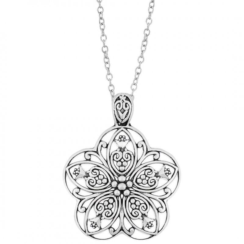 Collana con Ciondolo Loto Etnico Vintage - Gioiello Floreale da Donna Regalo