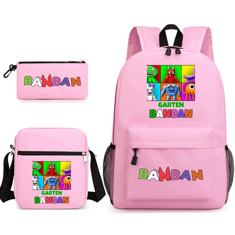Three-piece Foreign Trade Schoolbag Casual Canvas Backpack Male and Female Students Backpack Printing