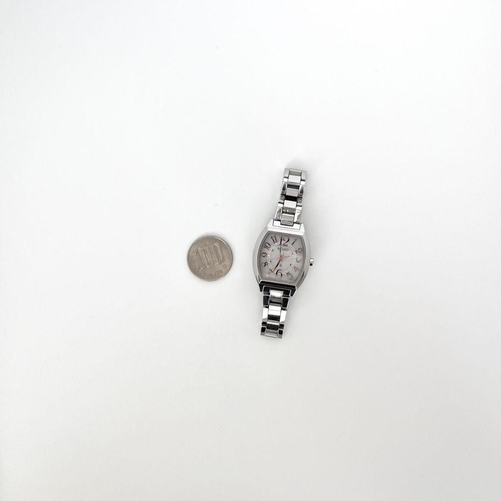 Used SEIKO LUKIA Women's Watch, Working, Radio Solar, Polished, Beautiful Condition, Gold, White Dial