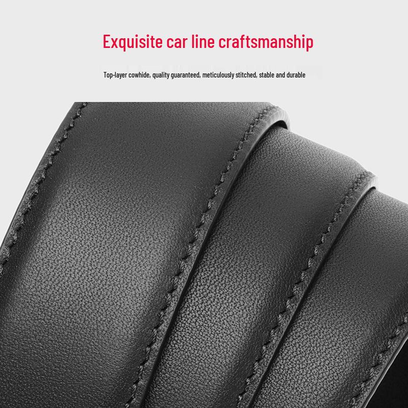 Men's Premium Cowhide Leather Belt with Automatic Pin Buckle