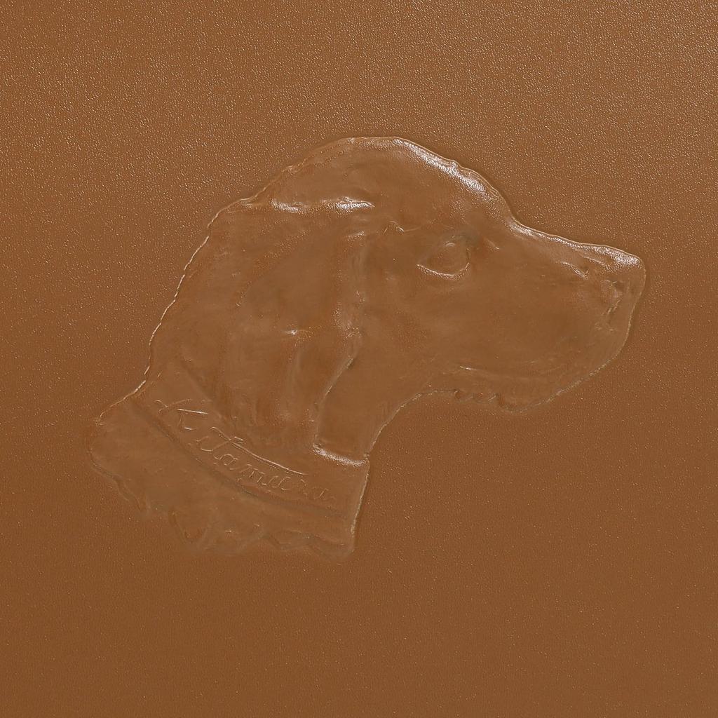 Dog debossed A4 size bag 63901 [Kitamura] semi-shoulder P-0697 Women's Oak/White [Brown]