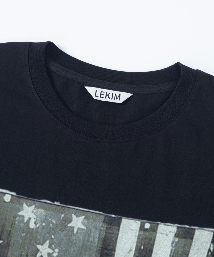 Lekim Vintage Flag T-Shirt (Black)
