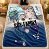Flannel BlanketSpy × Family Warm Soft Throw Blanket for Indoor Sofa Bed Living Room Use
