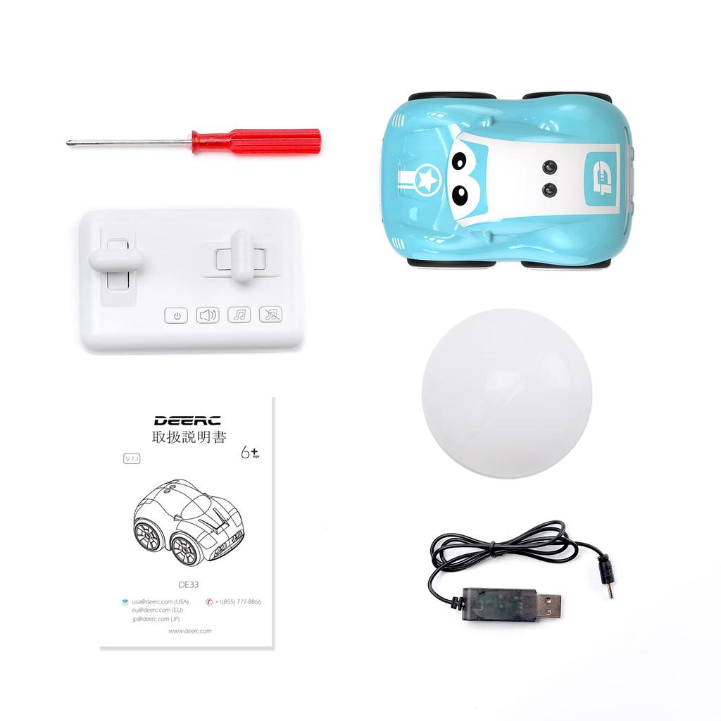 DEERC Remote Control Car for Remote Control Toy with Follow Obstacle Path Dog and Cat Pet for Elementary and Middle School Blue Kids, Mode, Avoidance,