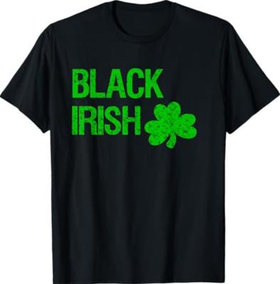 Black Irish St. Patrick's Day Bright Green Logo Unisex T-Shirt
