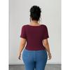 Summer New Style Oblique V-neck Fashion Slim Solid Color Simple Versatile Short-sleeved T-shirt