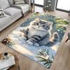 1PC cat snowflake Carpet Ultra Soft, Thick & Absorbent, Non Slip Machine Washable Mat for Entryway