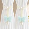 2PCS Simulated Butterfly Adjustable Curtain Belt, Pearl Decoration Non-punching Curtain Buckle, Bedroom Living Room Curtain Decorative Buckle