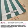 Thickened Waterproof Plain Weave Sunshade Retractable Striped Rain Canopy Fabric Outdoor Sun Blocking Rainproof Material 600D...