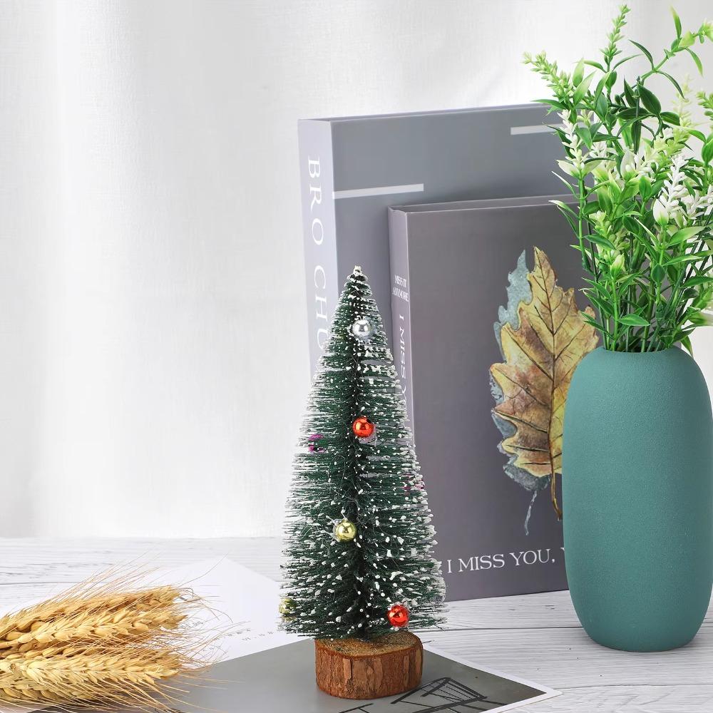 Plastic Flocked Sticky Beads Christmas Tree 15/20/25/30cm Christmas Tree Ornaments  New Year