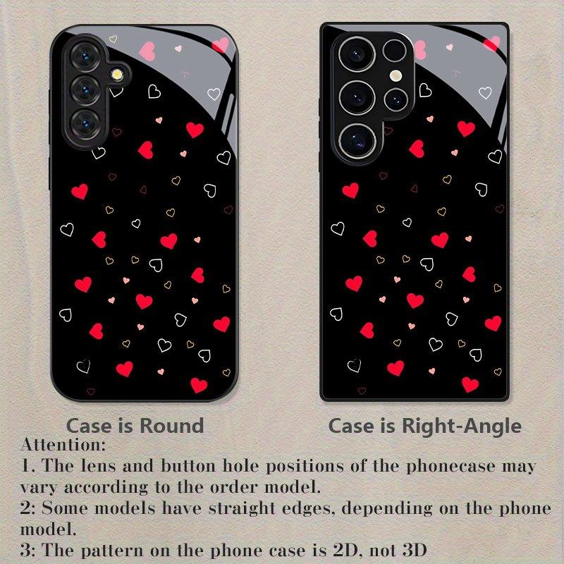 Heart-shaped printed pattern glass phone case for Samsung galaxy S26 S25 S24 S23 S22 S21 S20 FE Ultra Plus5Ganti-fall back cover