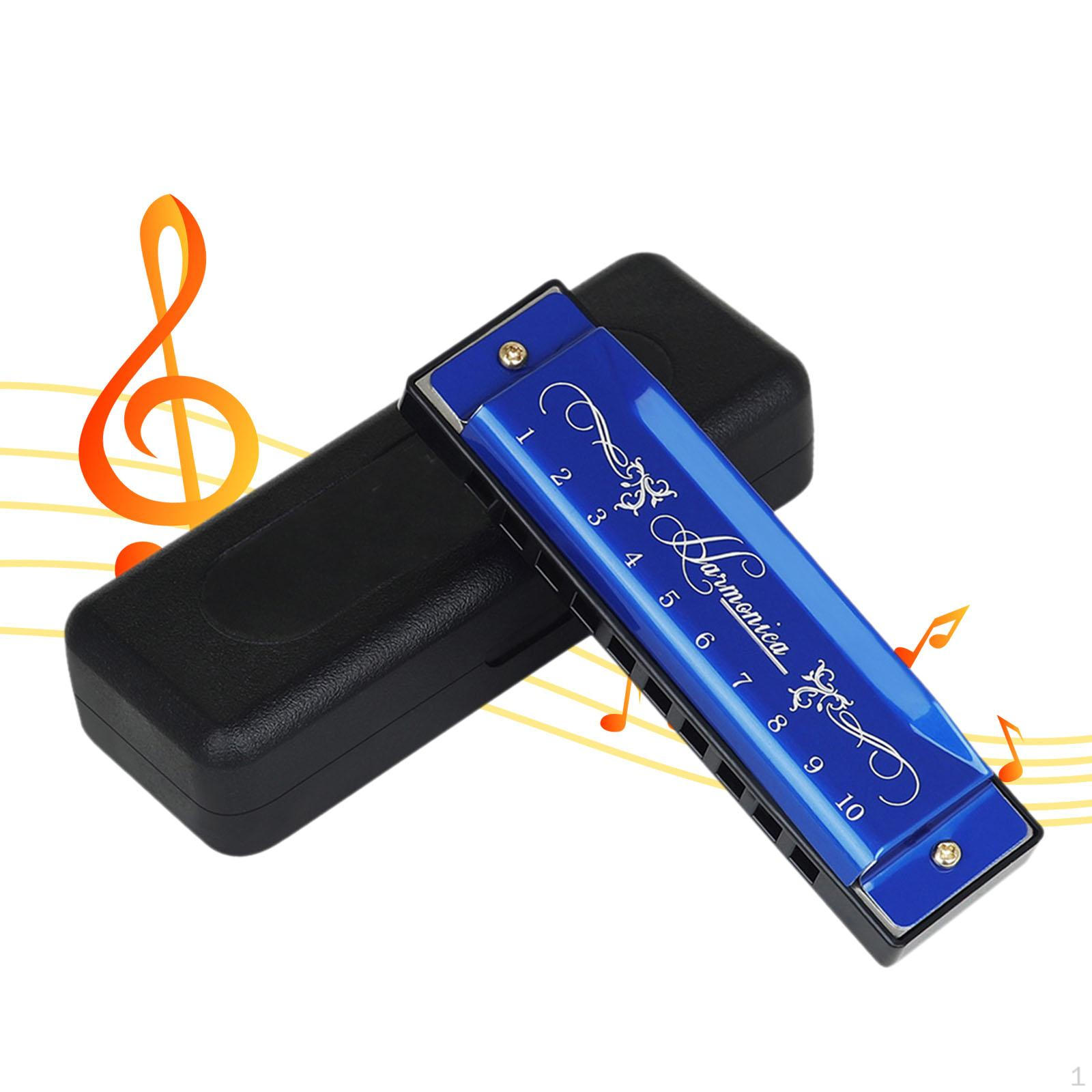 Губная гармошка C Key 10 отверстий 20 мелодий для концертов на домашней сцене синий