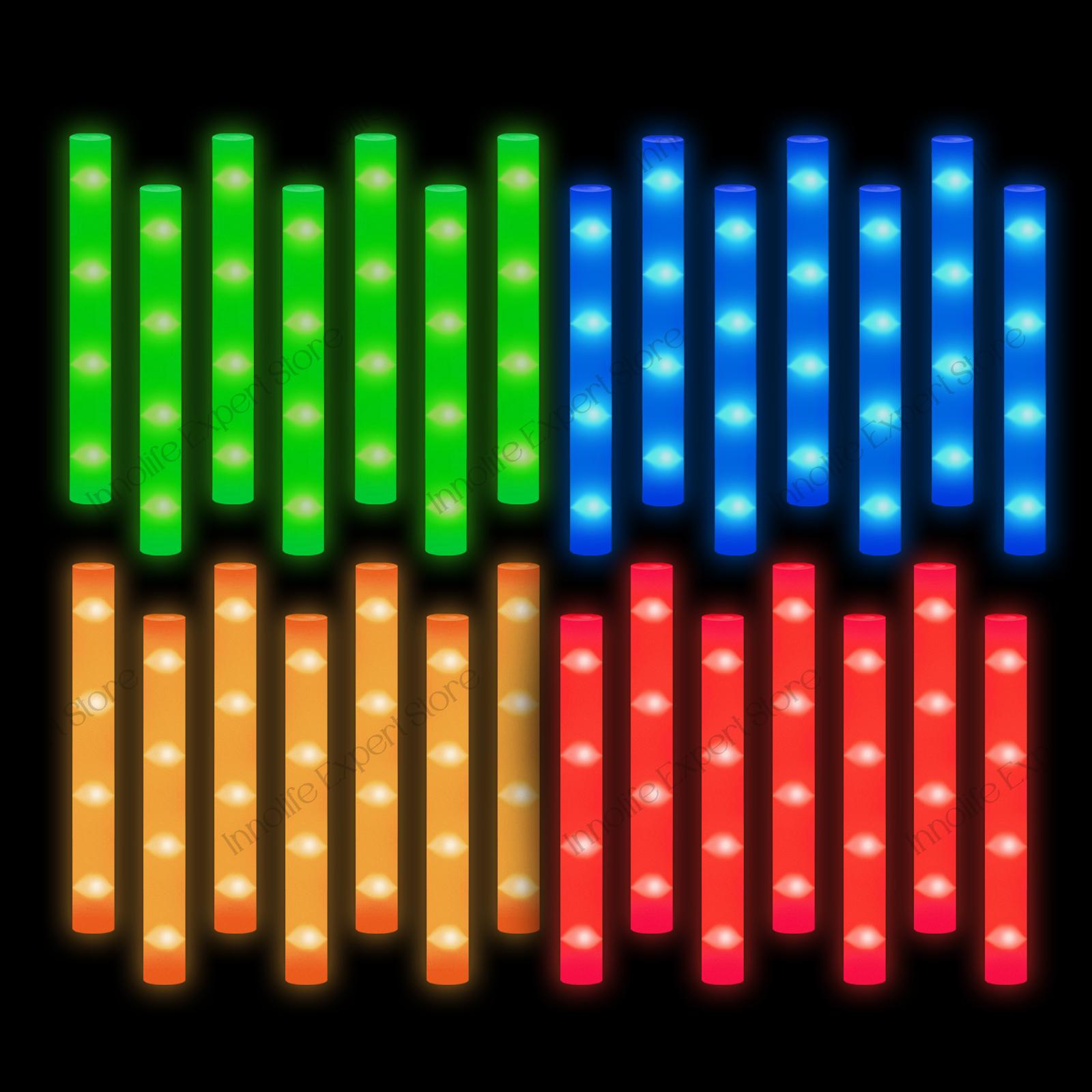 200-30 STUKS LED Schuim Glow Sticks Glow Feestbenodigdheden met 3 Modi Glow Stick voor Bruiloft voor Verjaardag Concert Halloween Kerstmis 30PCS&24H Shipment