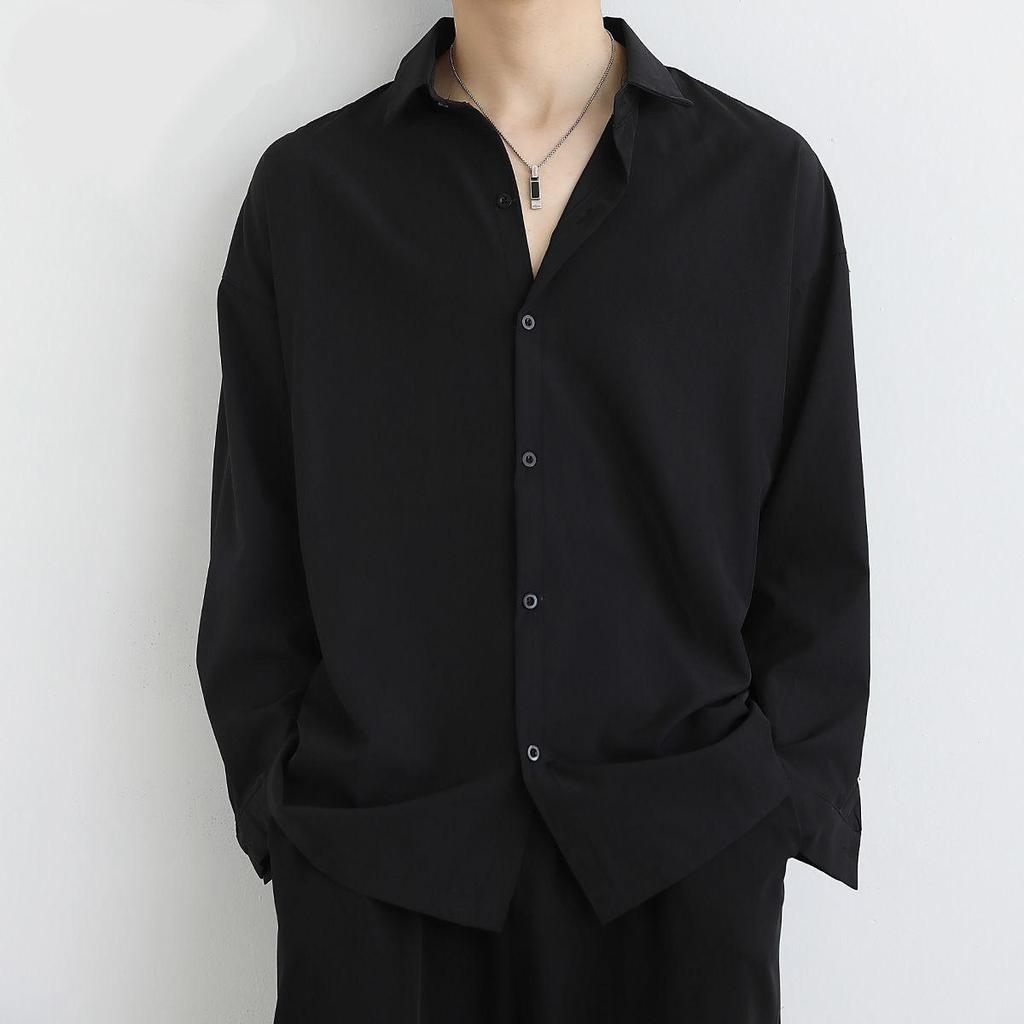 Long-sleeved Shirt for Men Korean Style Trendy Casual Tops Loose Handsome Versatile Shirt