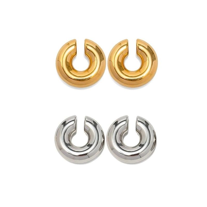 Non Piercing Ear Cuff Circle Ear Cuffs Stainless Steel Ear Clip Trendy Cuff Earrings Comfortable Design Ear Accessorirs