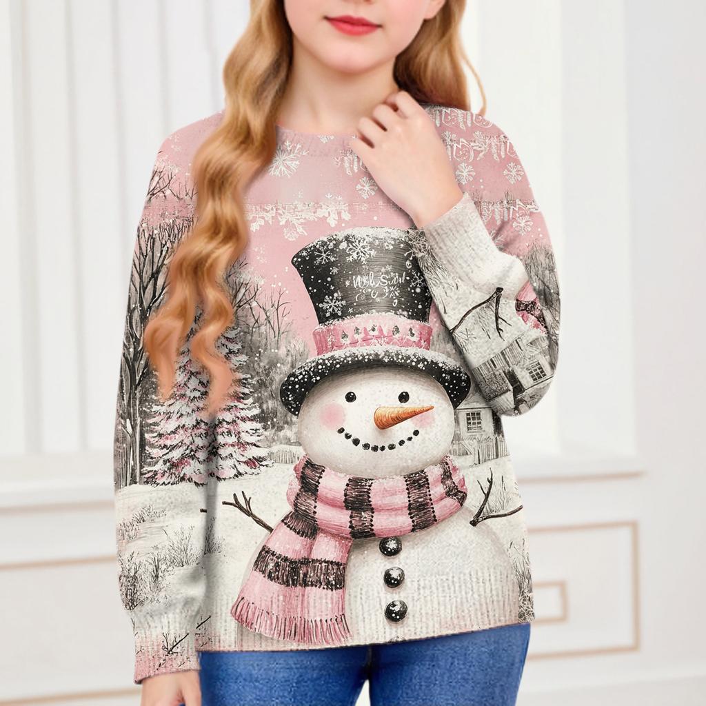 Christmas Day Sweatshirts For Children Boys And Girls Knit Sweater Cute Shirt Fall Crewneck Pullover Tops