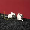 1 Paire Boucles d'Oreilles Animal Chat de Dessin Animé Mignon Boucle d'Oreille Clou Chaton en Acier Inoxydable pour Femmes