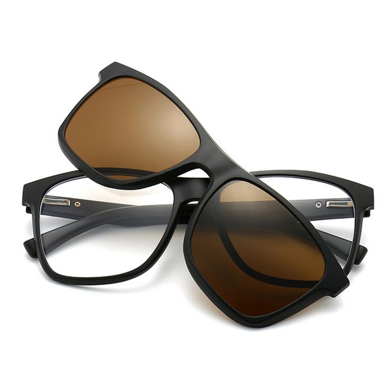 2315 Big Square  Frame Magnet Clip Myopia Glasses 0 -1.0 -2.0 To -6.0  Hyperopia Sunglasses +0.5 +1.0 +2.0 To +6