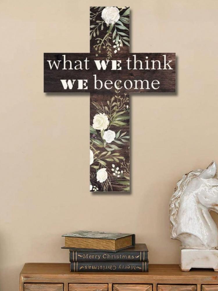 

1 шт. настенный крест, деревянная табличка, декоративный крест из массива дерева, два стиля, подходит для спальни, гостиной, кухни, домашнего де S