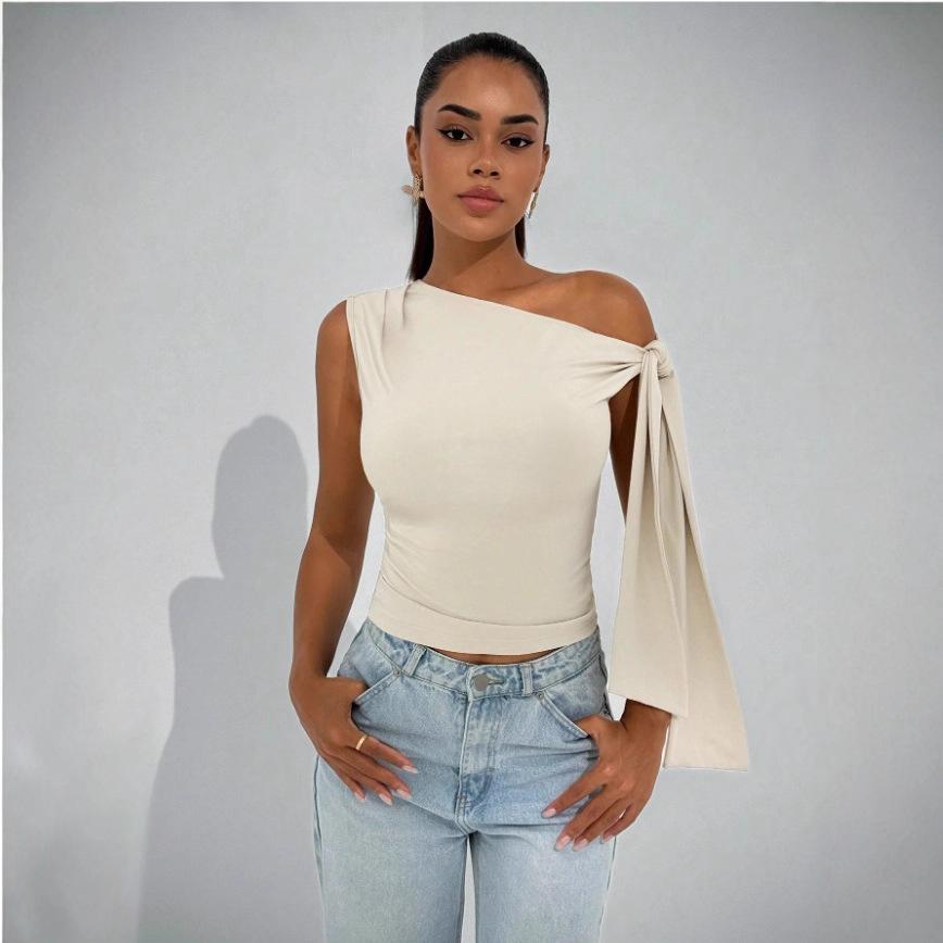 European Style Women Clothing Summer Fashion Slim Fit Solid Color Sleeveless