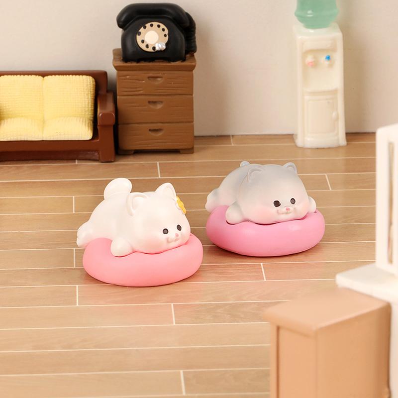 Mini Cute Resin Cat Dog Pig Rabbit Animal Doll Model Desktop Ornament Cartoon Figures Fairy Garden Decoration Accessories
