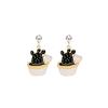 Fun Cartoon Asymmetrical Oil Drop Earrings, Guochao Panda Animal Fruit Earrings, Cute Mushroom Leaf Earrings