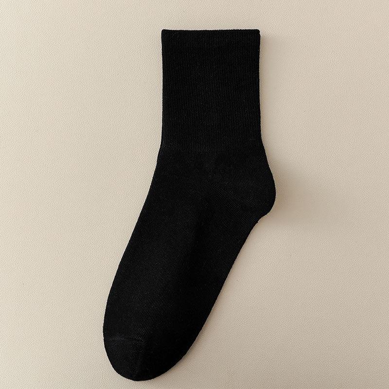 Men's Spring and Autumn Pure Color Sweat Absorbent All Kinds of Sports Boneless Cotton Socks
