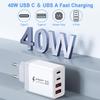 40W USB C Charger Fast Charging USB Type C Wall Charger Adapter PD QC3.0 Quick Charge for IPhone Samsung S23 S21 Laptop Tablet