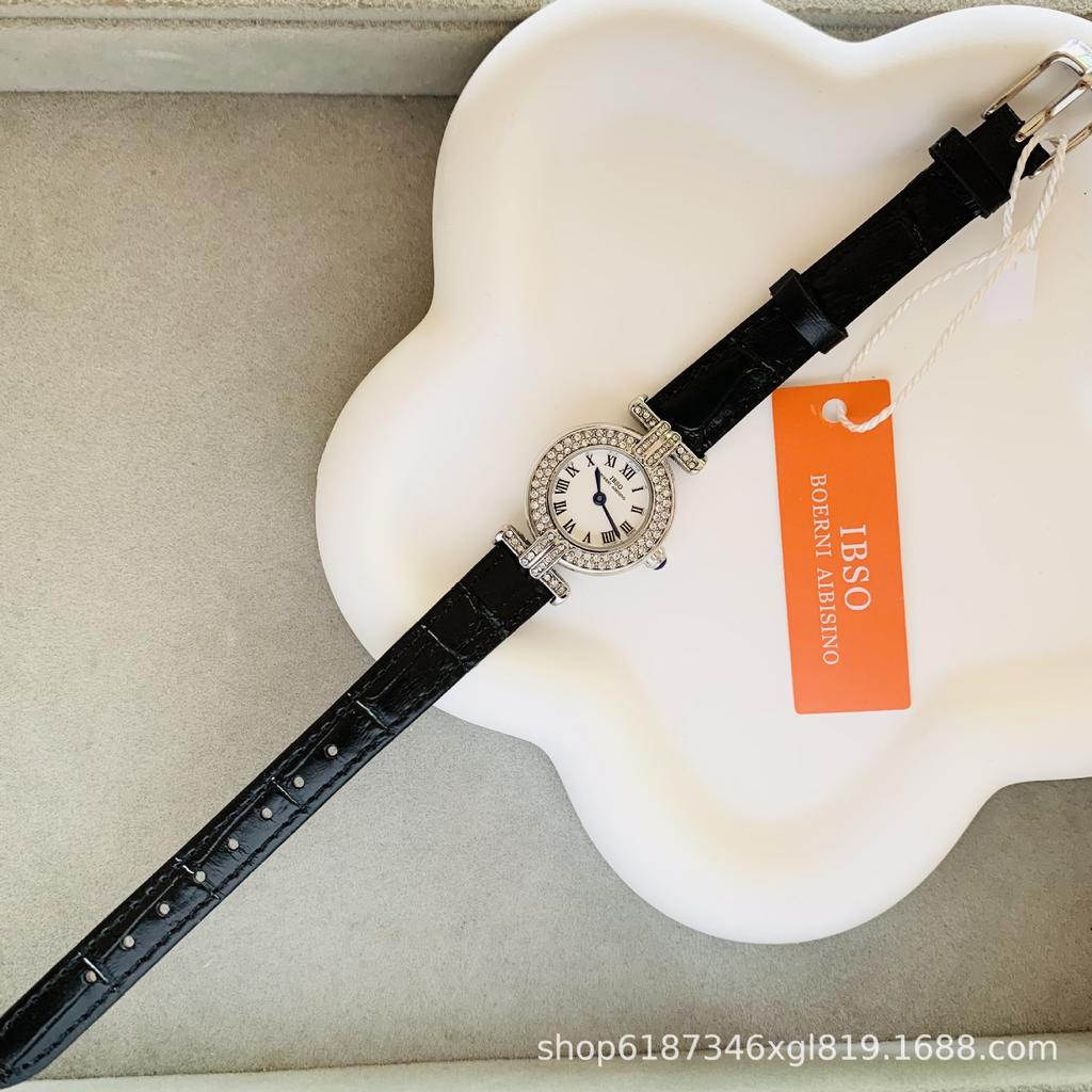 Damen-Armbanduhr Kleines Zifferblatt Damen Römisch Vintage Diamantbesetzt Xiaohongshu