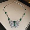 "High-End Luxury Drop Necklace and Earrings Set - European and American Niche Versatile Jewelry"