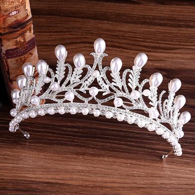 New Bridal Pearl Rhinestone Crown Leaf Diamond Alloy Wedding Headband Headband Princess Accessories