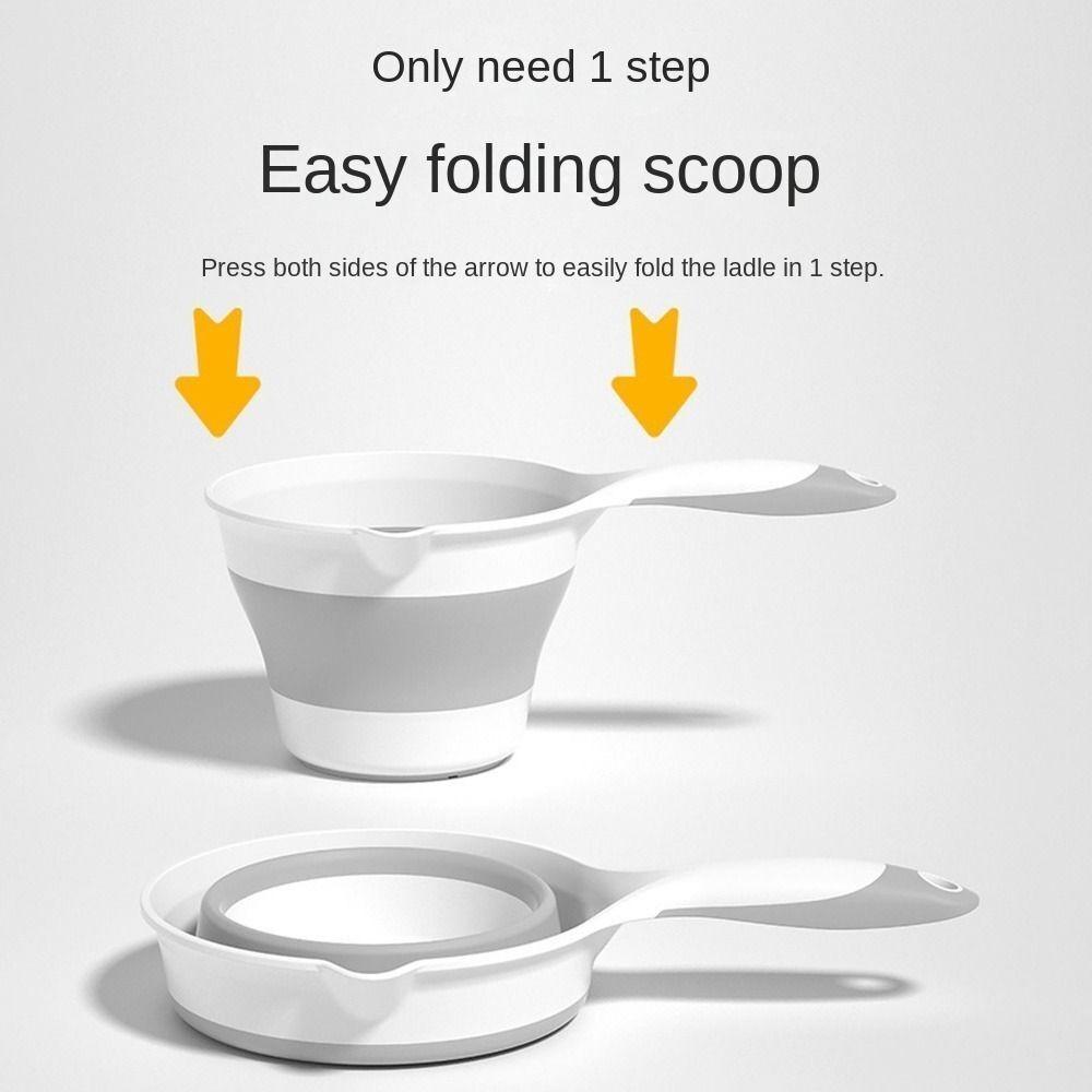 Multi-purpose Collapsible Bath Scoop Long Handle Folding Water Scoop Kitchen Water Ladle Travel