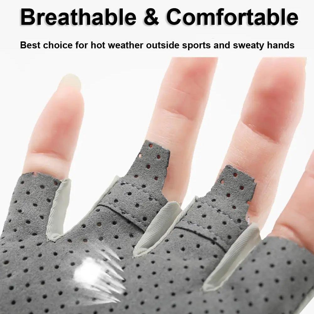Guantes de Ciclismo de Verano Transpirables Protección UV Medio Dedo Guantes de Pesca para Hombres Mujeres, Deportes al Aire Libre Montar Conducir Guantes Solares