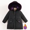 Winter-Parka für Mädchen, fleecegefüttert, verdickt, koreanischer Stil, figurbetont, warmer Mantel für junge Mädchen