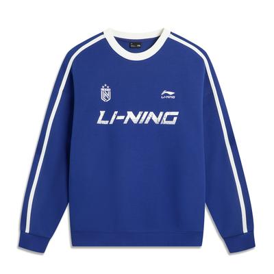 Li Ning Sports Lifestyle Series Casual Retro Fashion Versatile Color Block Letter Stripe Round Neck Loose Sweatshirt Unisex Sweatshirt AWDVF87-5