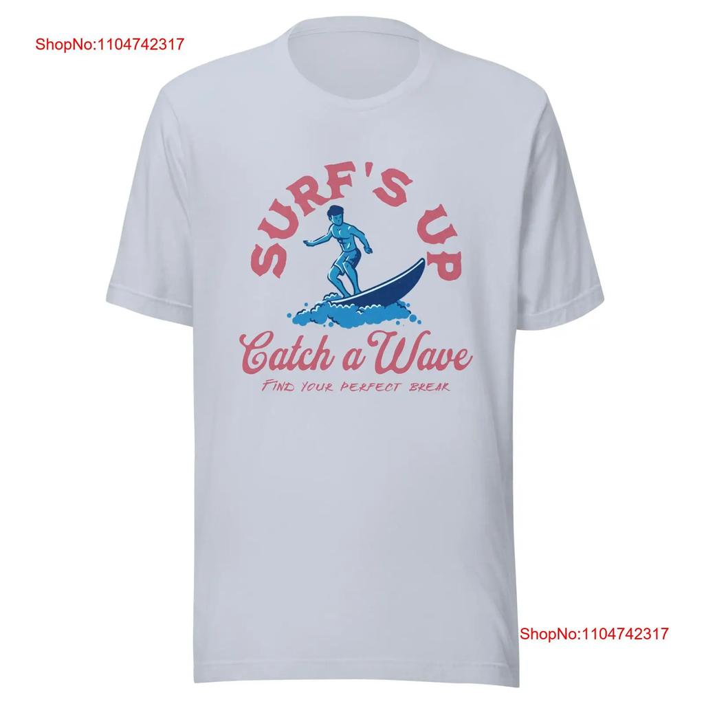 Surf S Up T Shirt Catch a Wave Retro Surfing Beach Vibes Vintage Washed Designer Clothes Stretched Casual Fashion Comfortable