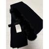 Used New B.M.F Knit Scarf with Fox Fur Black