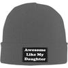 Awesome Like My Daughter UnisexWomen Beanie Winter Hat Warm Skull Knit Hats Soft Stretch Thick Trendy Knitted Cap Black
