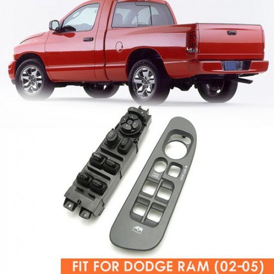 Подходит для Dodge Ram 1500-3500 2X Главный выключатель управления стеклоподъемниками Левый Серый ободок