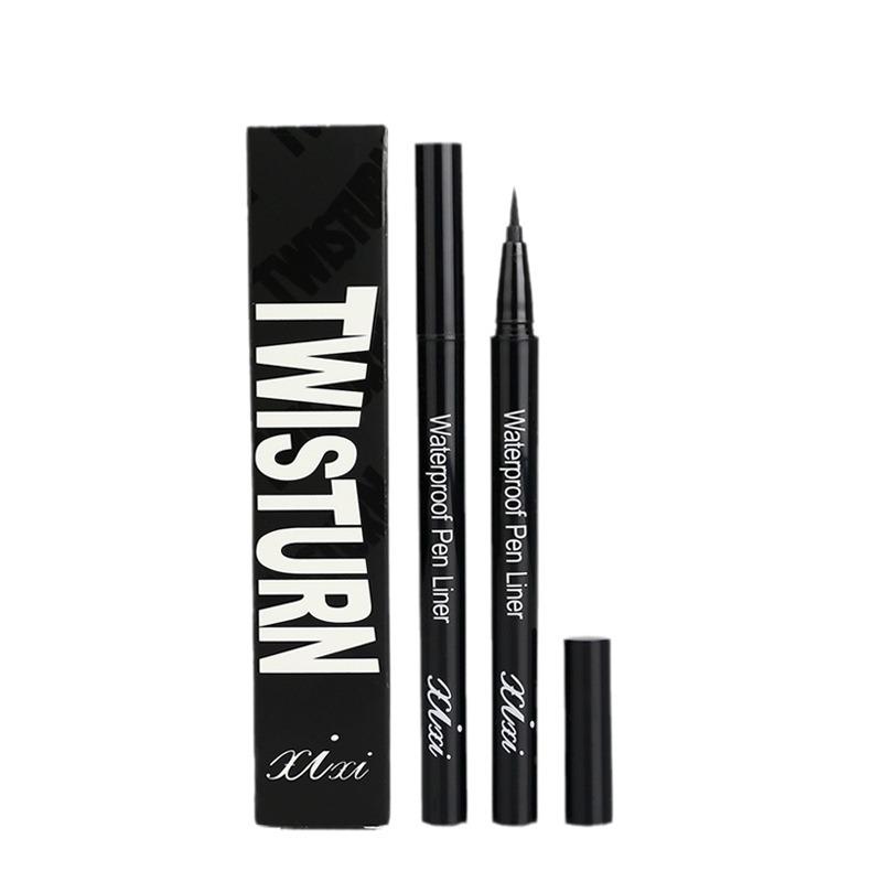 Xixi Quick-Dry Anti-Sweat Eyeliner: Beginner-Friendly Brown with Hard & Soft Tips