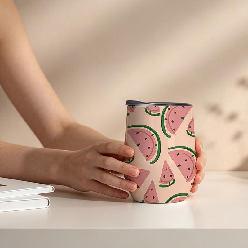Eggshell Cup 355ml Watermelon Slice Element Egg Shaped Insulated Cup Insulated Water Cup Car Portable Cup 12oz Eggshell Insulated Cup Eggshell Cup 355ml