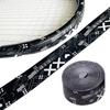 1Roll 500Cm Black White Print Tennis Racket Paddle Head Protection Tape Pu Stickers For Beach Pickleball Racket Sport Parts
