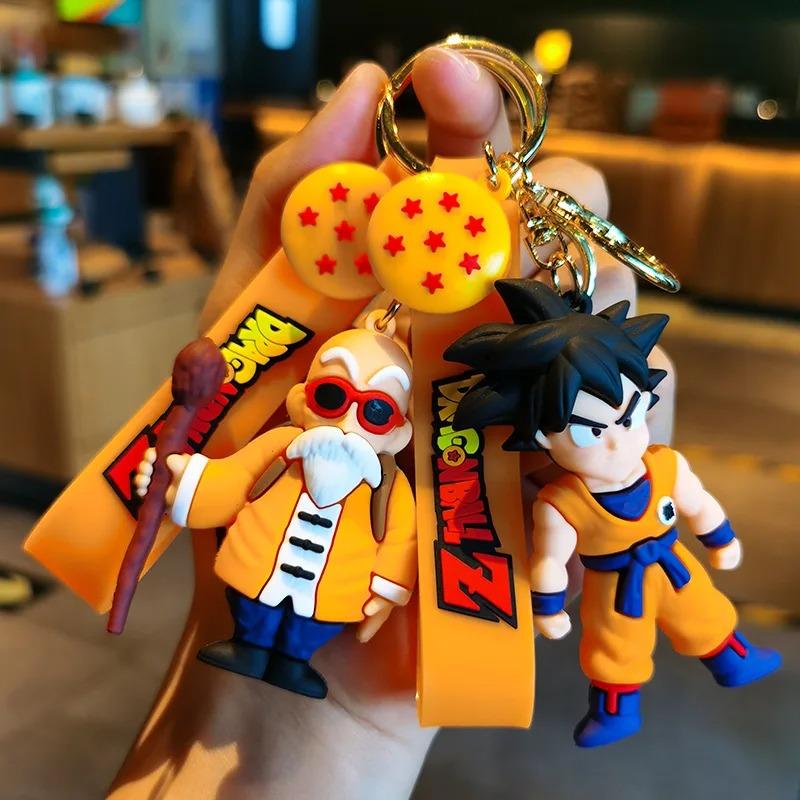 Anime Dragon Ball SonGoku Keychain Jewelry Son Goku Vegeta Piccolo Action Figures for Bag decoration