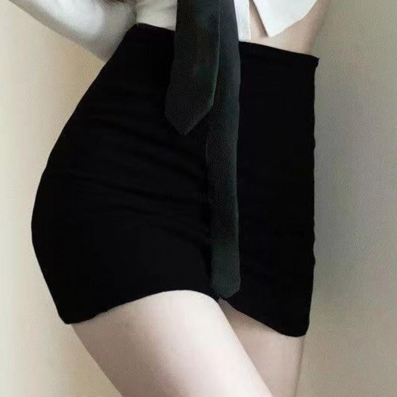 Women's Autumn Slim Fit White Shirt & Hip Skirt Set - Long Sleeve, Pure Desire