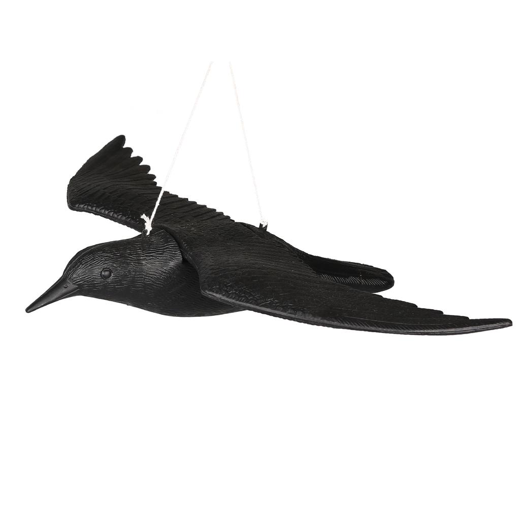 Crow Decoys Black Feathered Crow Standing Simulation Raven Statue Hunting Decoy Props Outdoors and Garden Decoration